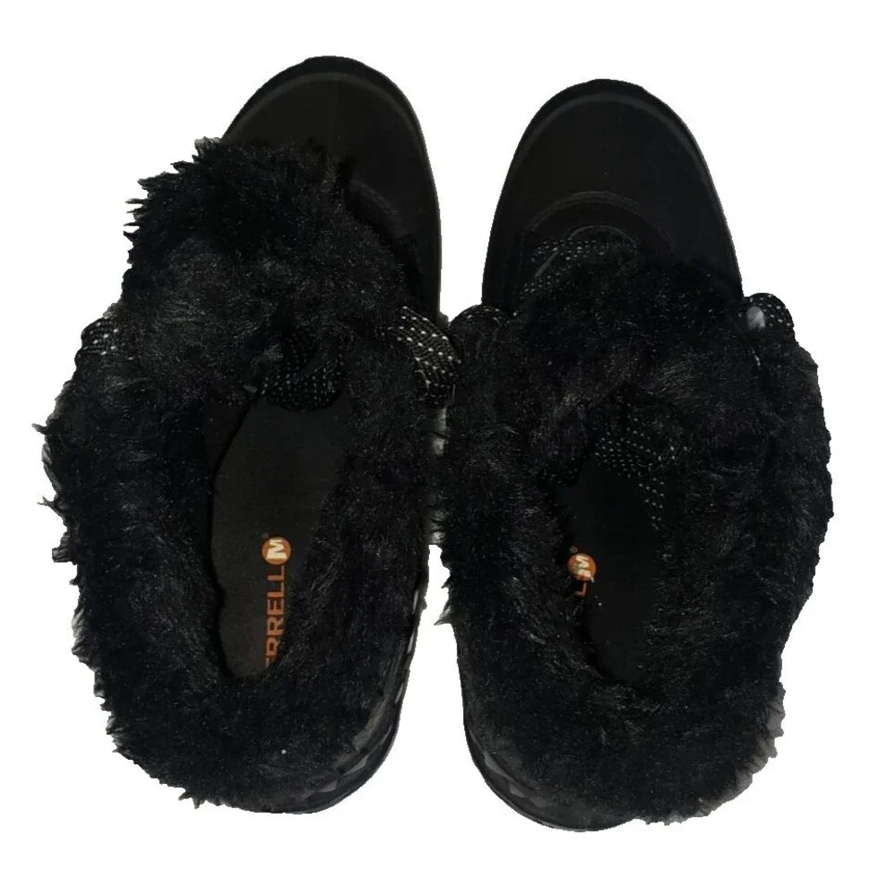 Merrell Aurora 6 Ice Waterproof Winter Boots Women's SZ 10 Black Faux Fur Lined